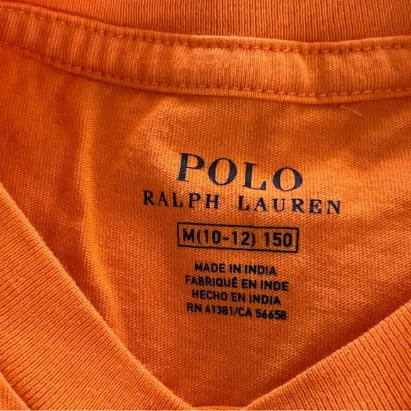 Polo Ralph Lauren -Boys Signature Pony T-shirt ,  size: Medium (10-12) , Orange - Picture 5 of 6